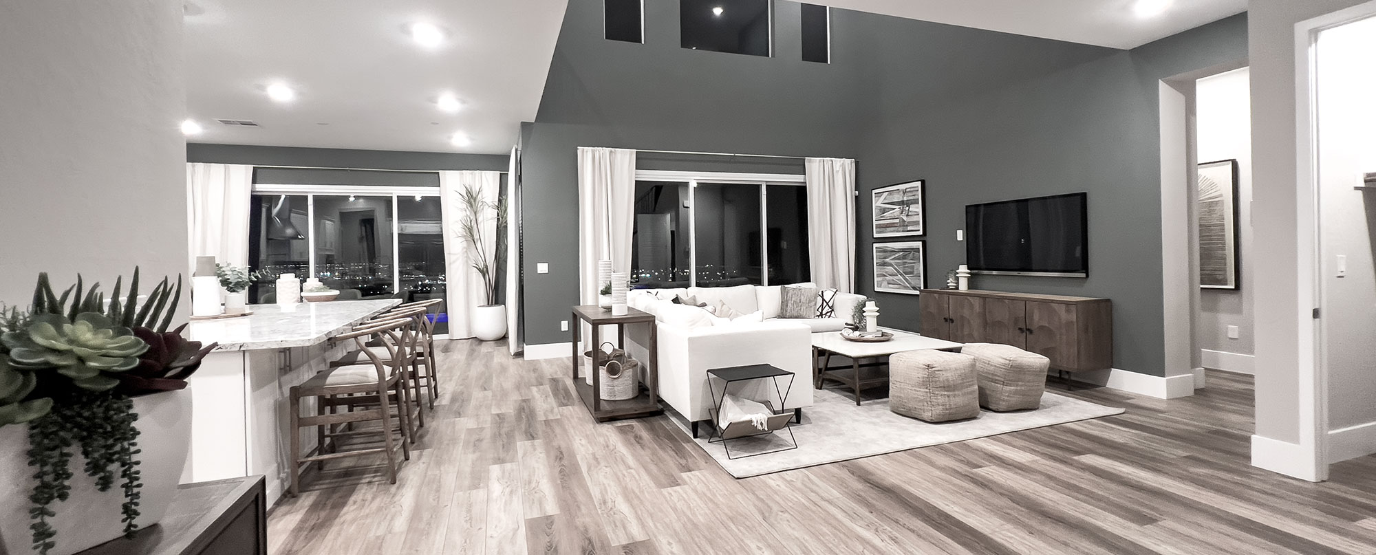 Maximize your ROI with Nevada Desert Realty, living room photo of new home development in Henderson NV